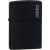 Zippo 11343 Zippo Logo Lighter With Matte Black Finish