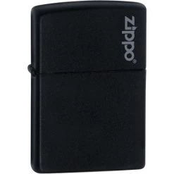 Zippo 11343 Zippo Logo Lighter With Matte Black Finish