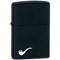 Zippo 11800 Pipe Logo Zippo Lighter With Matte Black Finish