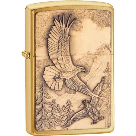 Zippo 20854 Where Eagles Dare Emblem Zippo Lighter With Brushed Brass Finish 3 Zippo 20854 Where Eagles Dare Emblem Zippo Lighter With Brushed Brass Finish