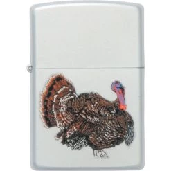 Zippo 23482 Wild Turkey Logo Zippo Lighter With Satin Chrome Finish