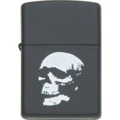 Zippo 81068 Skull Logo Zippo Lighter With Black Matte Finish