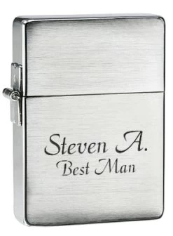 1935 Replica Brushed Chrome Zippo Lighter - Free Engraving - ID# 1935-25p