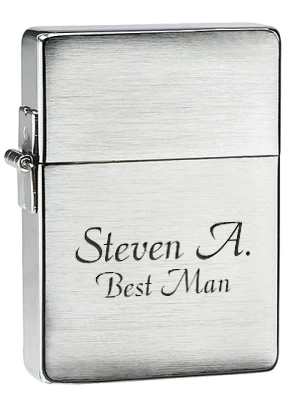 1935 Replica Brushed Chrome Zippo Lighter - Free Engraving - ID# 1935-25p 3 1935 Replica Brushed Chrome Zippo Lighter - Free Engraving - ID# 1935-25p