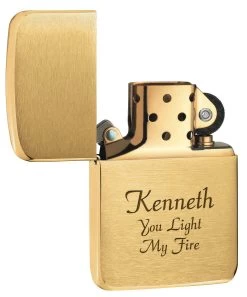 1941 Replica Brushed Brass Zippo Lighter - Free Engraving - ID# 1941b