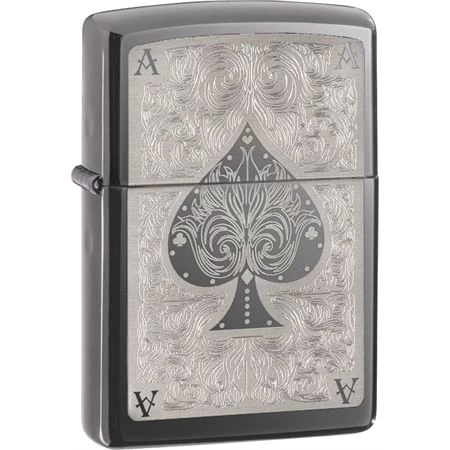 Zippo 28323 Zippo Ace Filigree Black Ice Polished With Chrome Finish 3 Zippo 28323 Zippo Ace Filigree Black Ice Polished With Chrome Finish