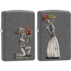 Zippo 28987 Day Of Dead Skull Set Lighter Iron Stone