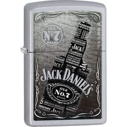 Zippo 11816 Jack Daniels Bottle Satin Chrome Windproff Lighter