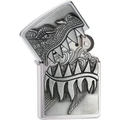 Zippo 28969 Fire Breathing Dragon Lighter With Brushed Chrome Construction