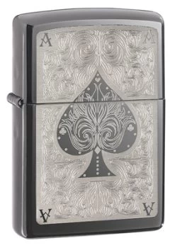 Ace Of Spades Black Ice Zippo Lighter - ID# 28323