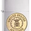 Air Force Crest Emblem Brushed Chrome Zippo Lighter - ID# 280AFC -Sale Online Zippo air force crest emblem brushed chrome zippo lighter 48