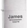Brushed Chrome Engraved Zippo Lighter - Free Engraving - ID# 200 -Sale Online Zippo brushed chrome zippo lighter 49