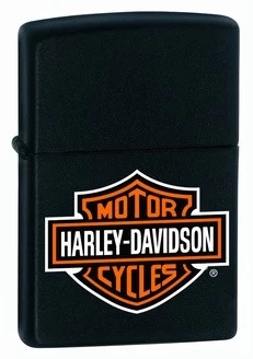 Harley Davidson Logo Black Matte Zippo Lighter - ID# 218HD-H252