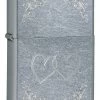 Heart To Heart Street Chrome Zippo Lighter - ID# 24016