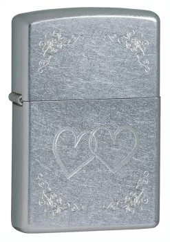 Heart To Heart Street Chrome Zippo Lighter - ID# 24016