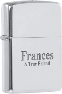 High Polish Chrome Engraved Zippo Lighter - ID# 250