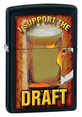 I Support The Draft Black Matte Zippo Lighter - ID# 28294 3 I Support The Draft Black Matte Zippo Lighter - ID# 28294
