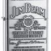 Jim Beam Pewter Emblem High Polish Chrome Zippo Lighter - ID# 250jb-928