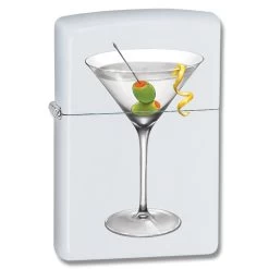 Martini White Matte Zippo Lighter - ID# 28271