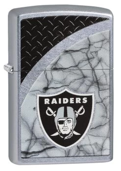 Oakland Raiders NFL Brushed Chrome Zippo Lighter - ID# 2`