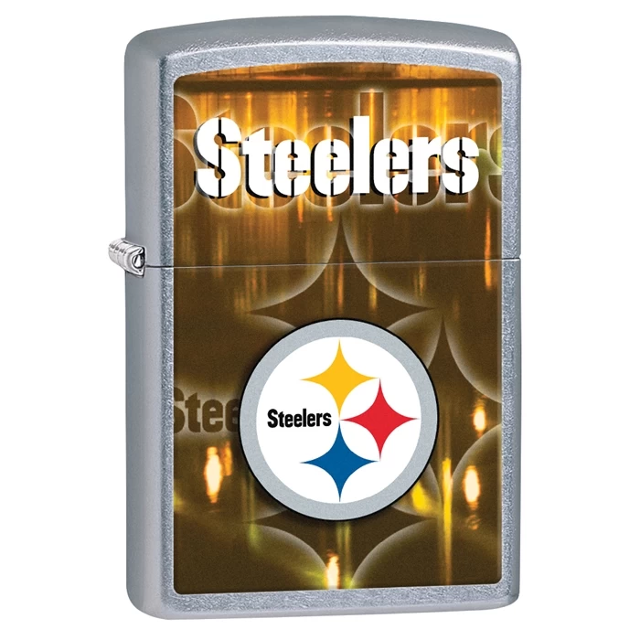 Pittsburgh Steelers NFL Brushed Chrome Zippo Lighter - ID# 28612 3 Pittsburgh Steelers NFL Brushed Chrome Zippo Lighter - ID# 28612