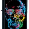Rainbow Skull Black Matte Zippo Lighter - ID# 28042 -Sale Online Zippo rainbow skull black matte zippo lighter 41