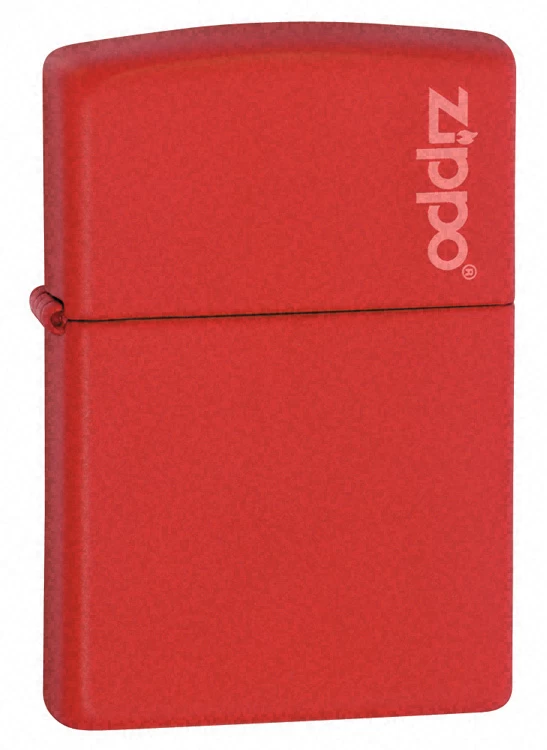 Red Matte With Zippo Logo Zippo Lighter - ID# 233ZL 3 Red Matte With Zippo Logo Zippo Lighter - ID# 233ZL