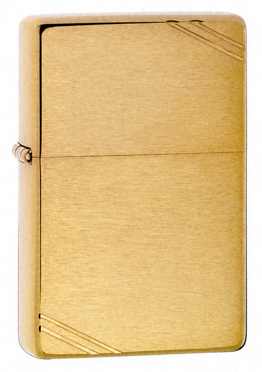 Vintage With Slashes Brushed Brass Zippo Lighter - ID# 240 3 Vintage With Slashes Brushed Brass Zippo Lighter - ID# 240