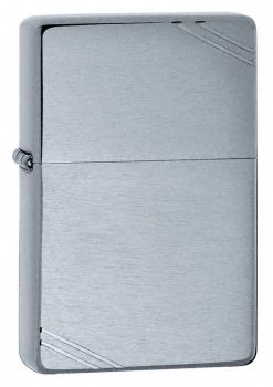 Vintage With Slashes Brushed Chrome Zippo Lighter - ID# 230