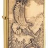 Where Eagles Dare Emblem Brushed Brass Zippo Lighter - ID# 20854 -Sale Online Zippo where eagles dare emblem brushed brass zippo lighter 41