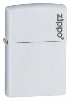 White Matte With Zippo Logo Zippo Lighter - ID# 214zl