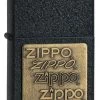 Zippo Brass Emblem Black Crackle Zippo Lighter - ID# 362 -Sale Online Zippo zippo brass emblem black crackle zippo lighter 42