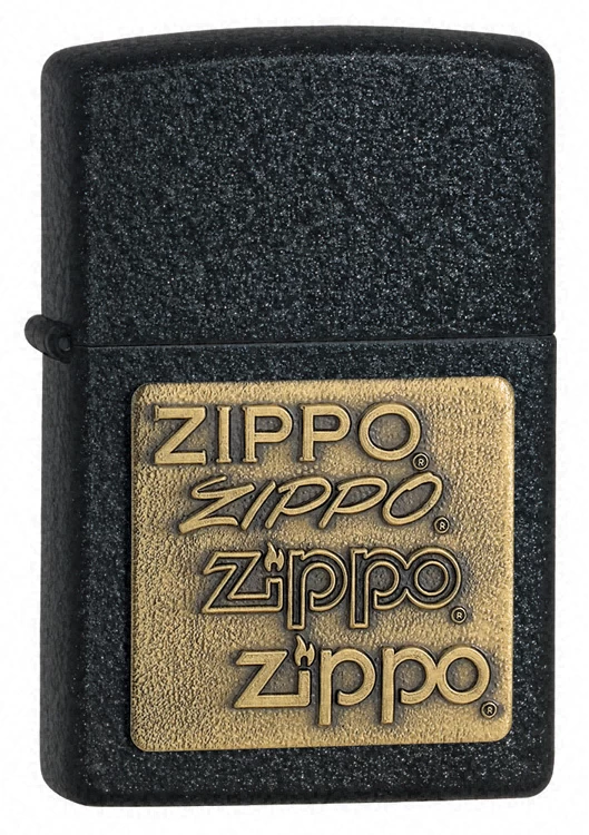 Zippo Brass Emblem Black Crackle Zippo Lighter - ID# 362 3 Zippo Brass Emblem Black Crackle Zippo Lighter - ID# 362