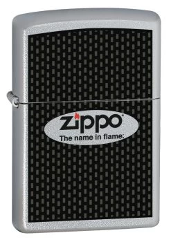 Zippo Name In Flame Satin Chrome Zippo Lighter - ID# 24035