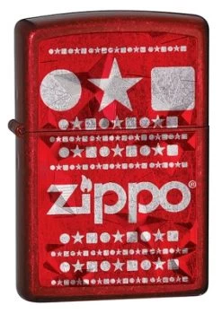 Zippo Stars Candy Apple Red Zippo Lighter - ID# 28342
